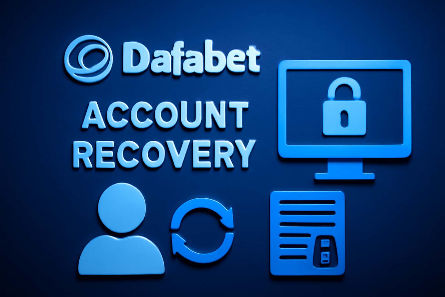 An informative scene illustrating the concept of account recovery for DafaBet users, highlighting the interface and security elements.